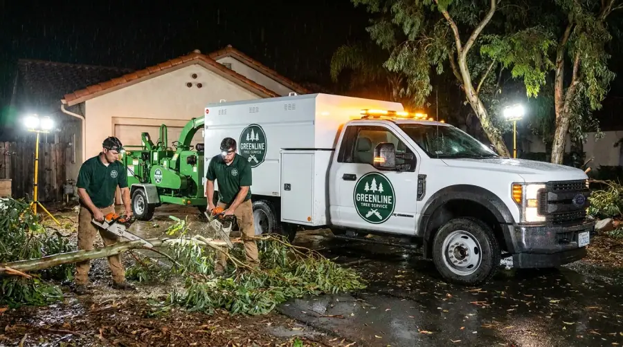 Emergency night tree removal in Vista after a storm